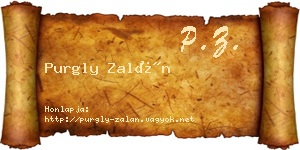 Purgly Zalán névjegykártya
