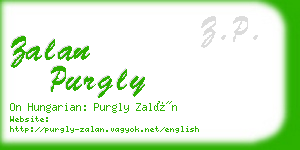 zalan purgly business card